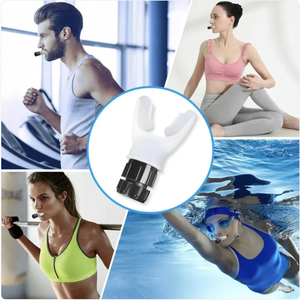 Breath Trainer for Muscle Strength and Fitness Training. Adjustable & Portable.