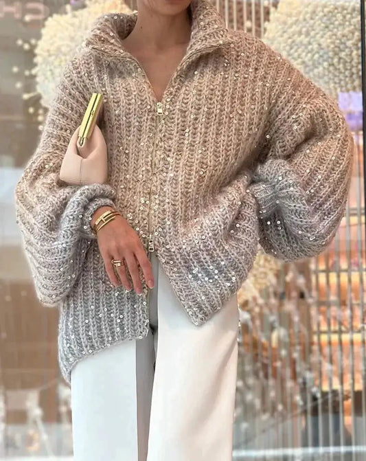 Elegant Sequin Sweater Women