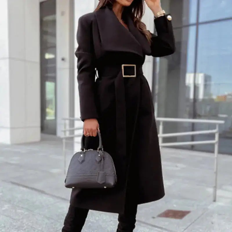 Women Long Sleeve Trench Coat