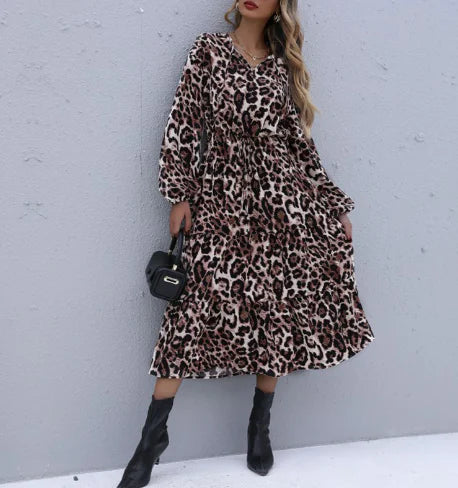 Leopard Maxi Dress Women